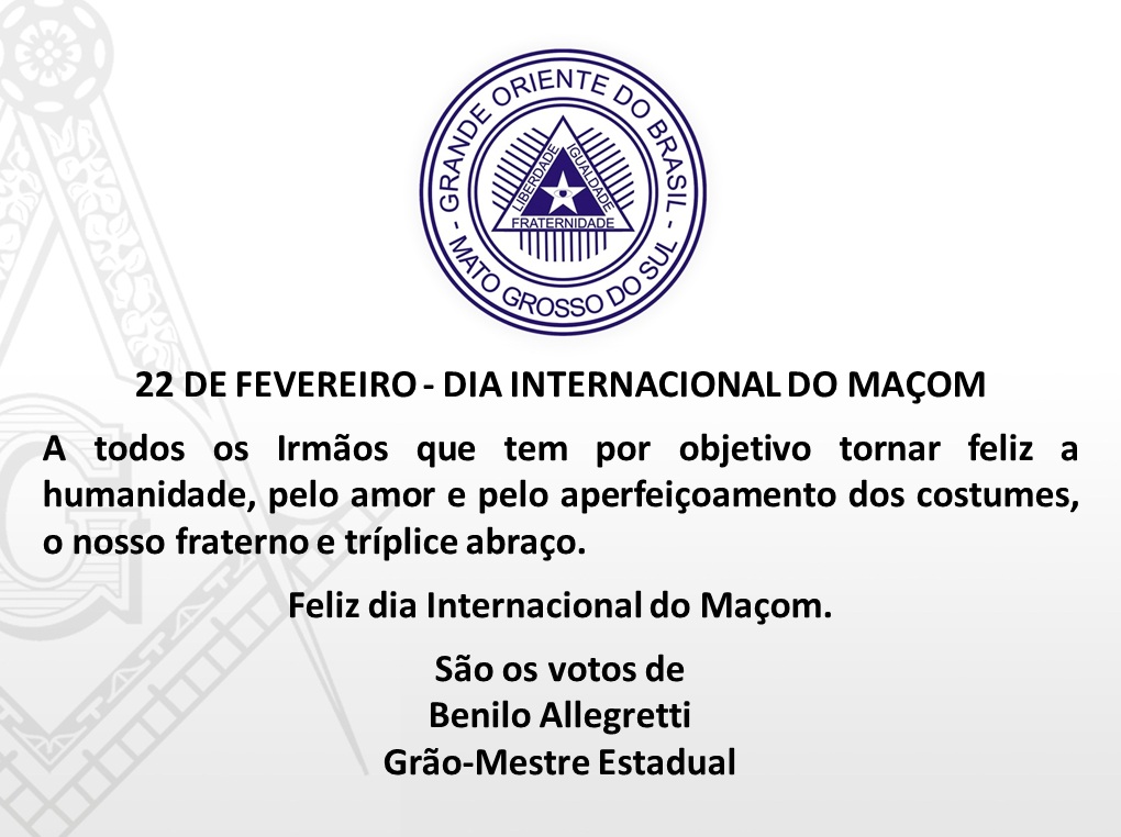 Read more about the article 22 de fevereiro – Dia Internacional do Maçom