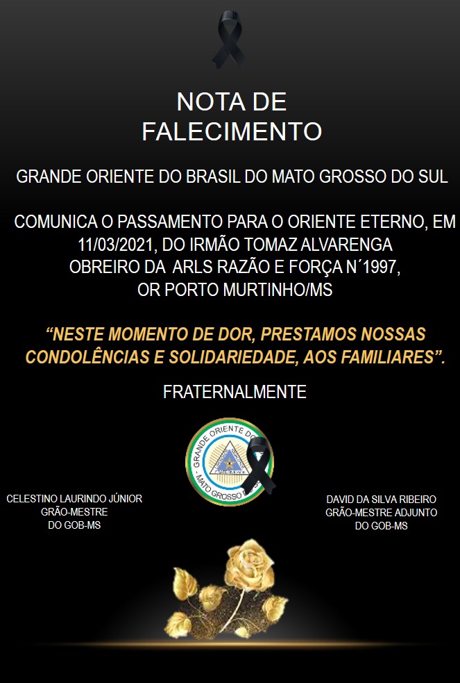 Read more about the article NOTA DE FALECIMENTO – 11/03/2021