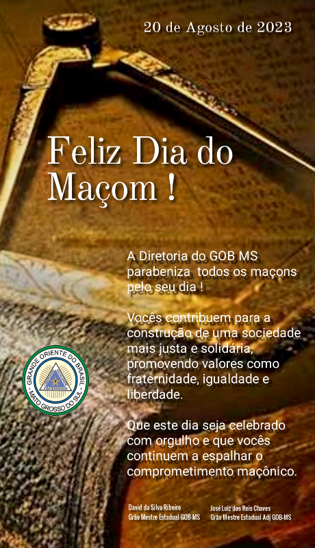 Read more about the article Parabéns pelo “Dia do Maçom” – 20/08/2023