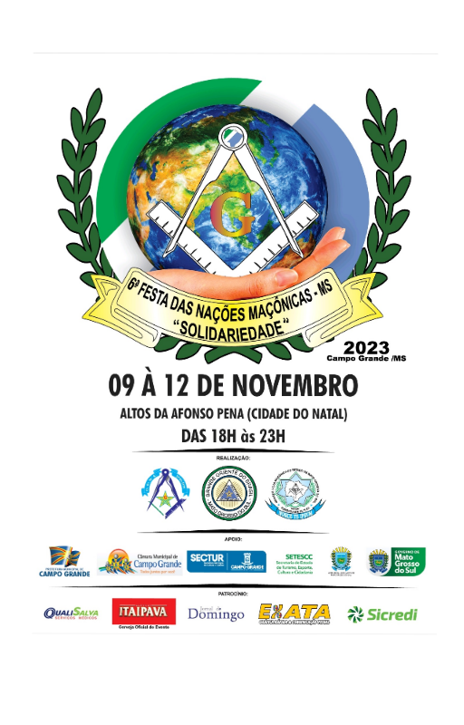 Read more about the article Festa das Nações Maçônicas – 09 a 12/11/2023 – Campo Grande MS