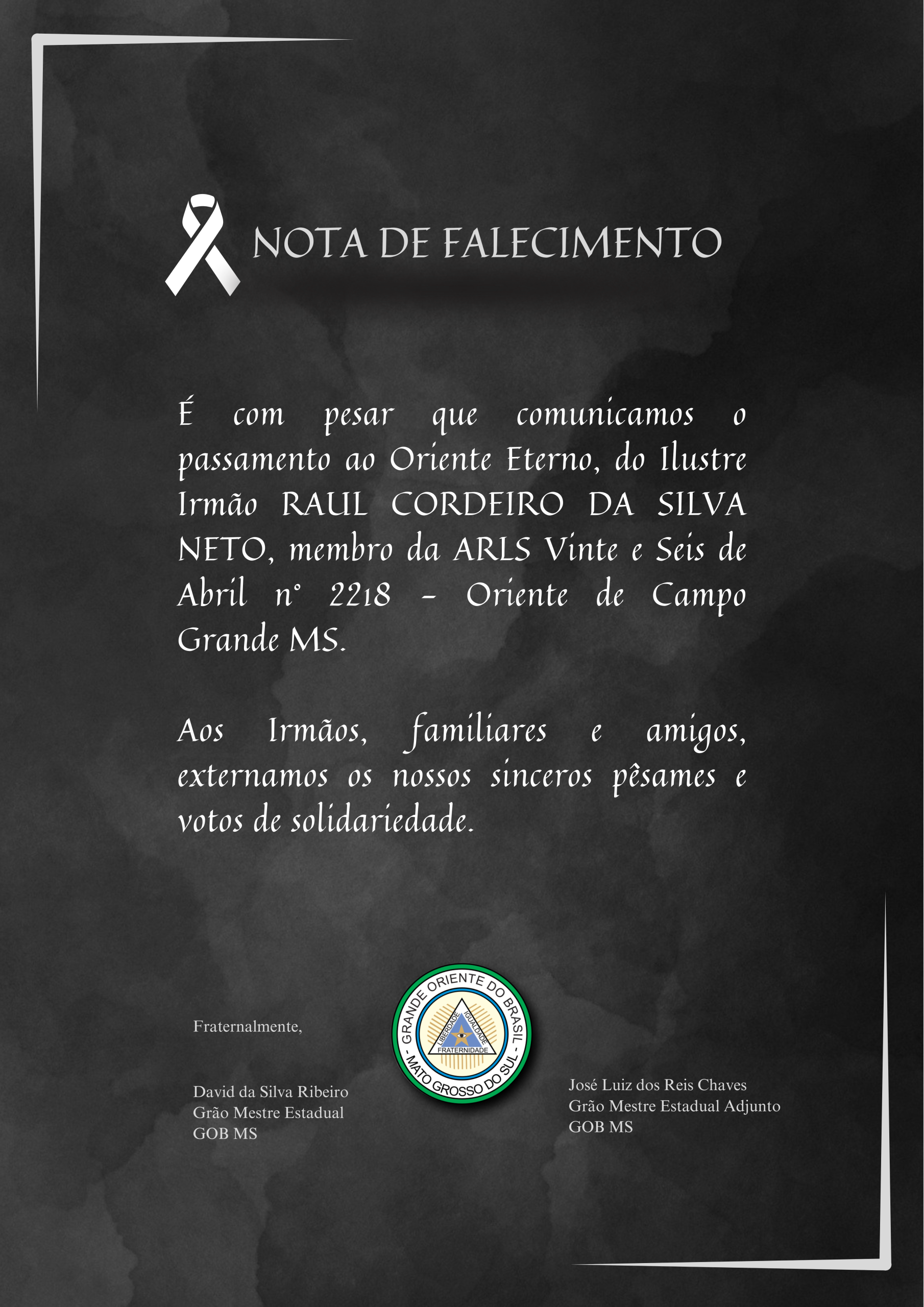 You are currently viewing Nota de Falecimento