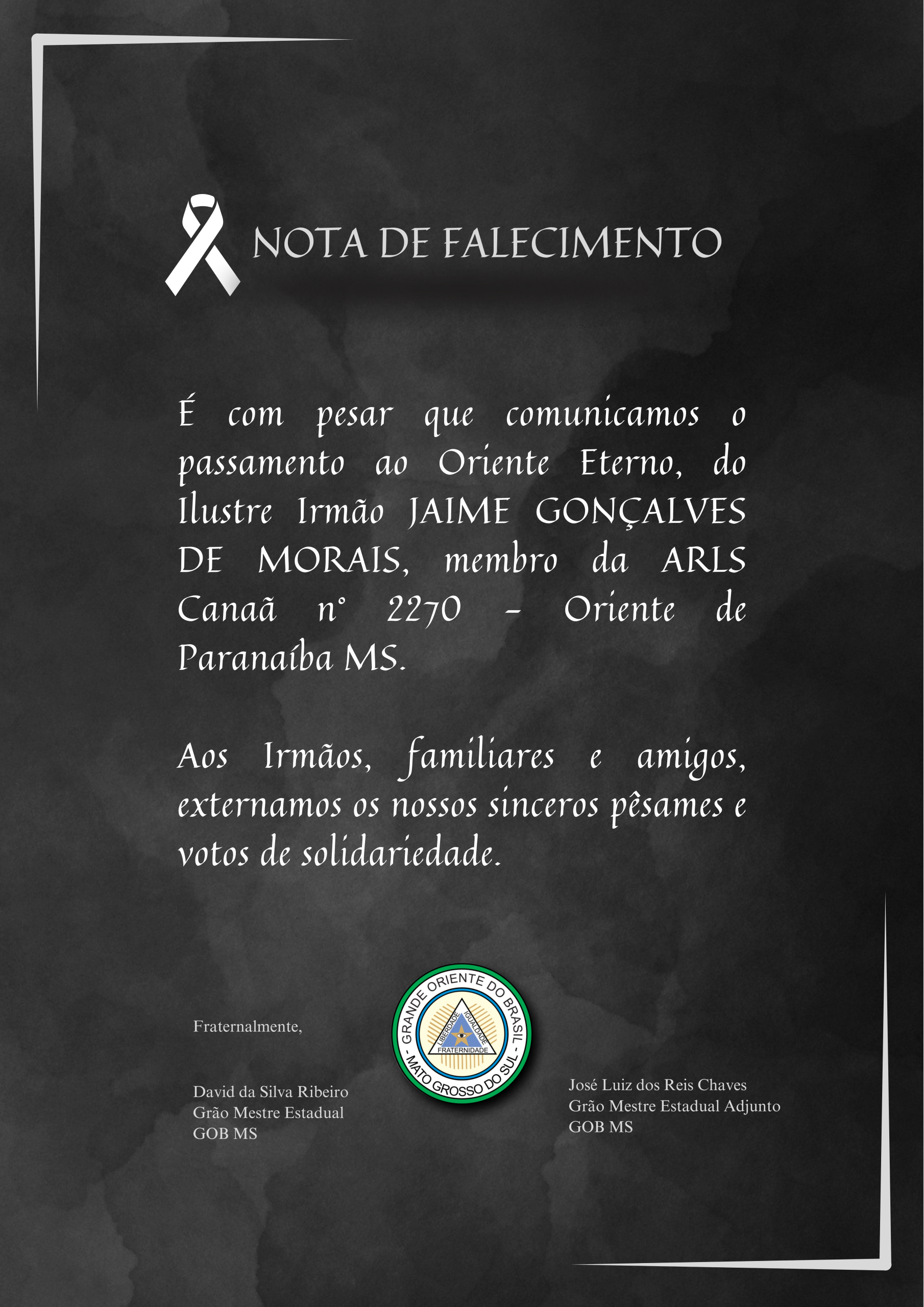 No momento, você está visualizando Nota de Falecimento