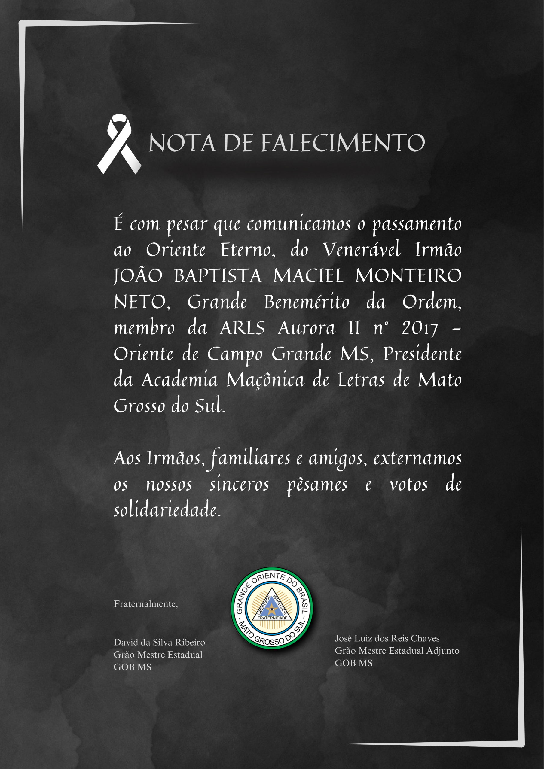 No momento, você está visualizando Nota de Falecimento