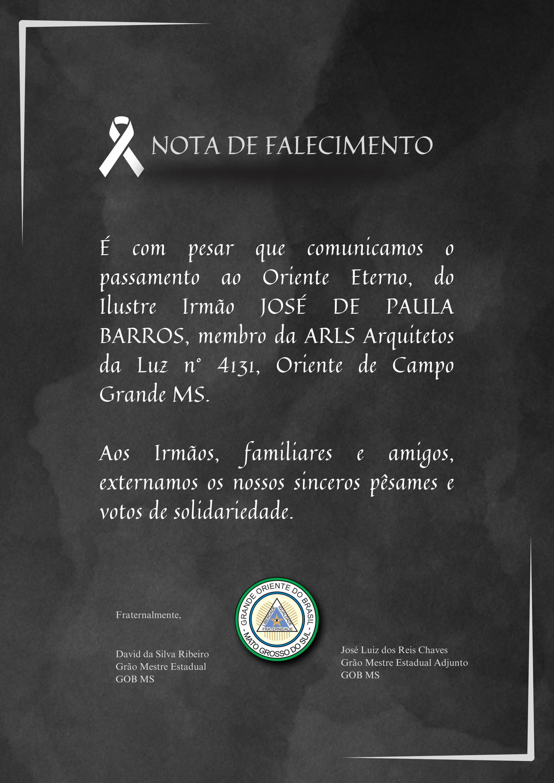 No momento, você está visualizando Nota de Falecimento