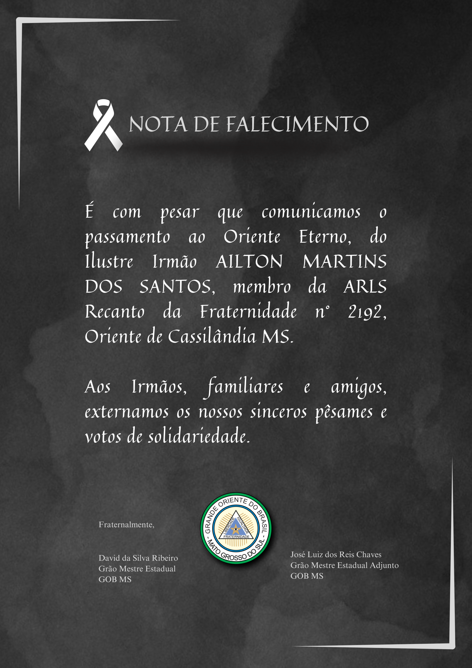 No momento, você está visualizando Nota de Falecimento