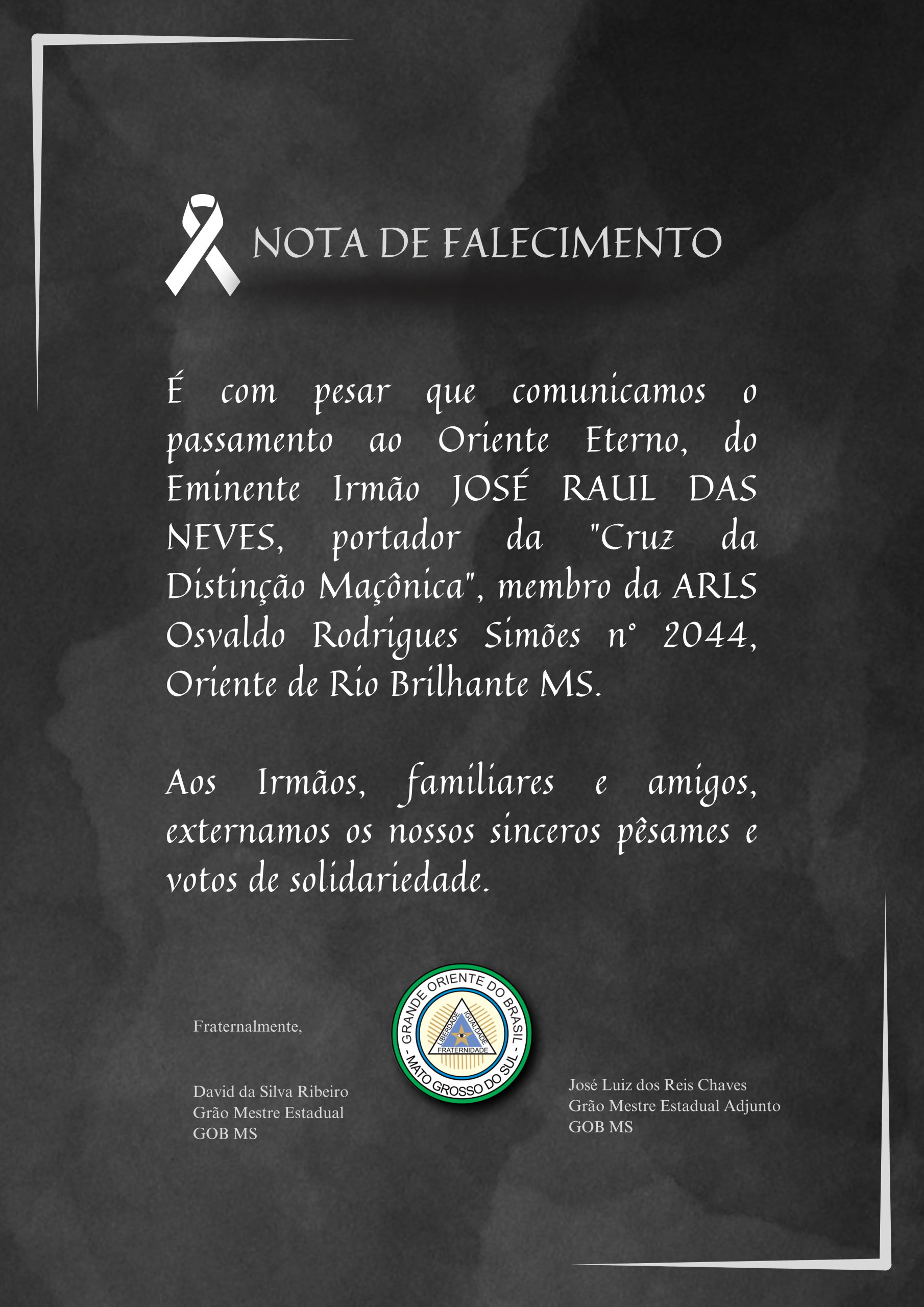 No momento, você está visualizando Nota de Falecimento