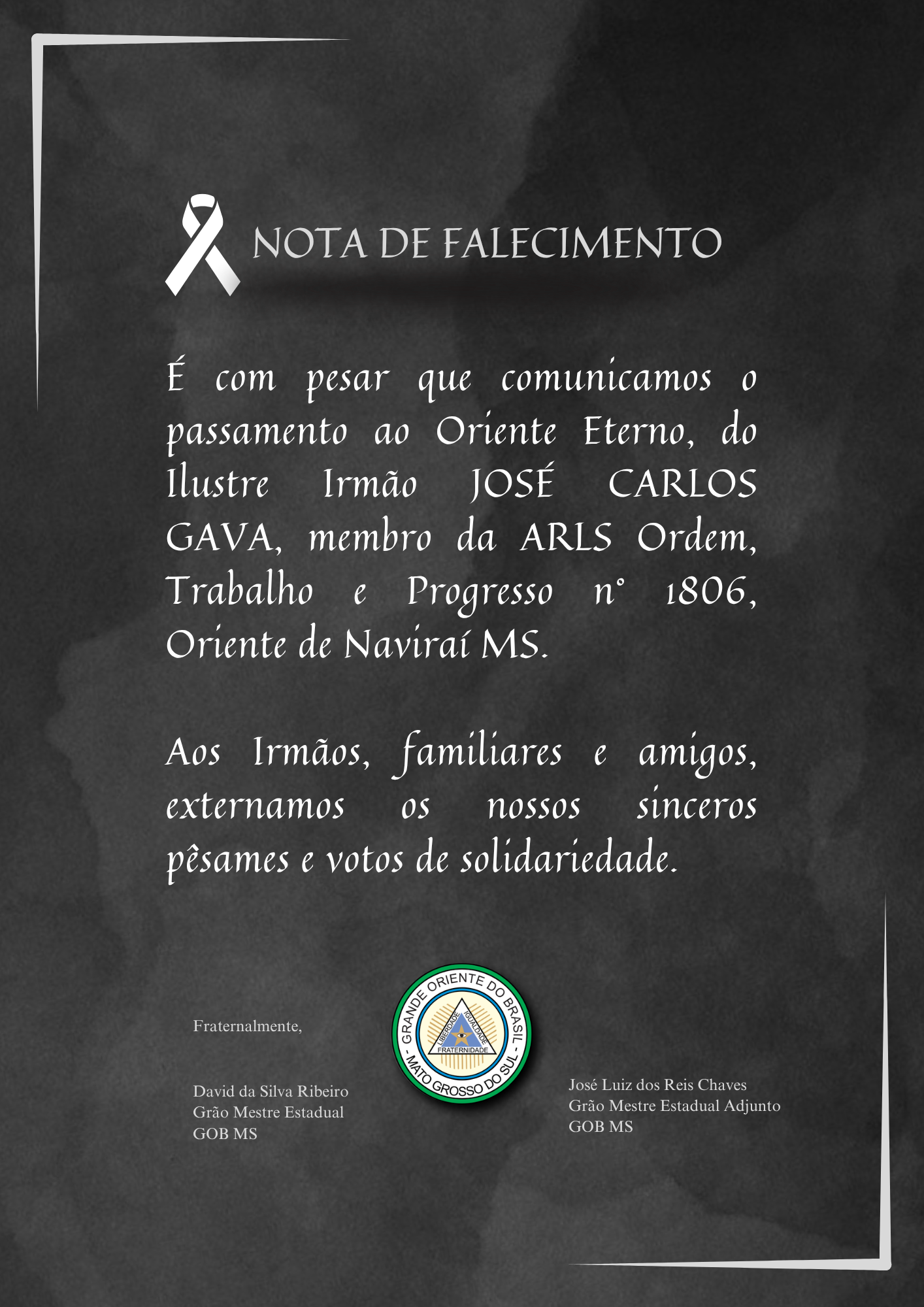 No momento, você está visualizando Nota de Falecimento