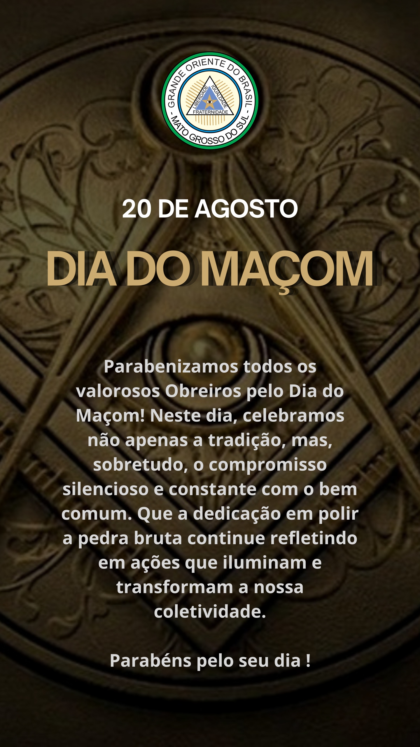 No momento, você está visualizando Parabéns pelo “Dia do Maçom” – 20/08/2026